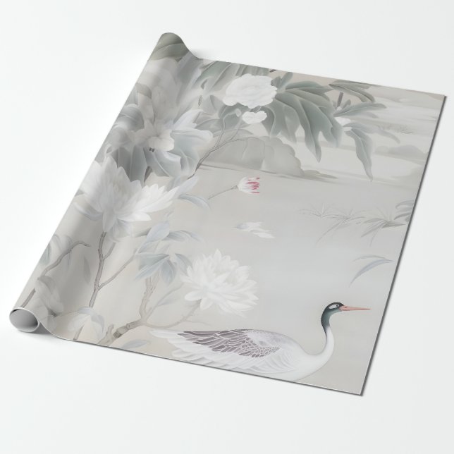 Papel De Regalo Pastel Peony Chinoiserie (Desenrollado)