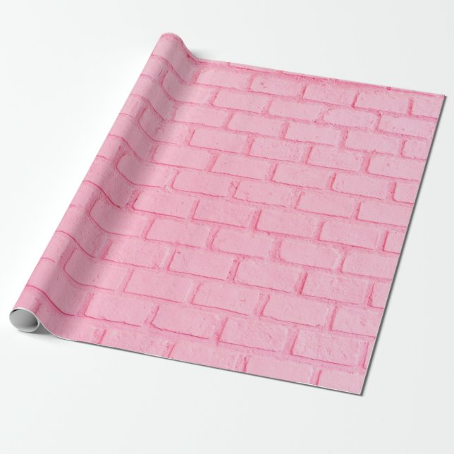 Papel De Regalo Pastel pink brick background wall texture. pink re (Desenrollado)
