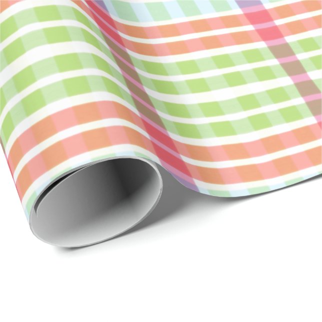 Papel De Regalo Pastel Plaid (Esquina del rollo)