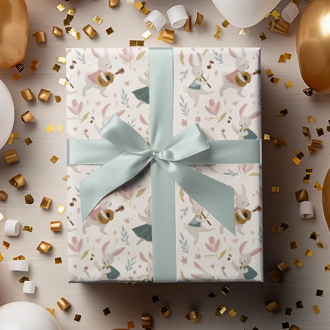 Papel De Regalo Pastel Rabbits Pattern | Easter Wrapping Paper (Subido por el creador)