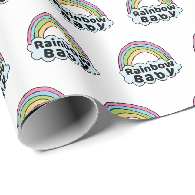 Papel De Regalo Pastel Rainbow Baby Birth Blessing Birth Miracle (Esquina del rollo)