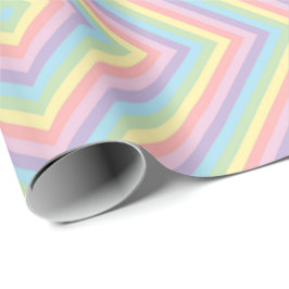 Papel De Regalo Pastel Rainbow Chevron Stripe Wrapping Paper