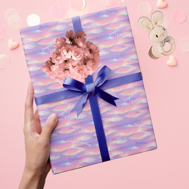 Papel De Regalo Pastel Rainbow Sky Baby Shower (Subido por el creador)