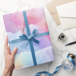 Papel De Regalo Pastel Rainbow Soft Cloud Blend Abstract Pattern