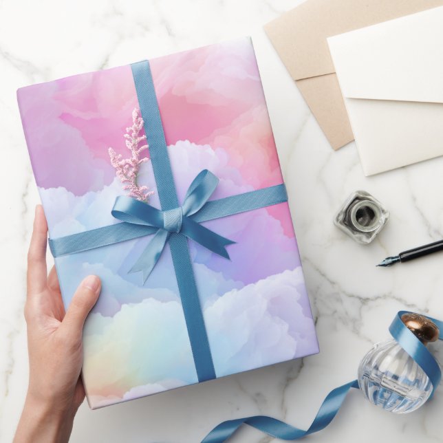 Papel De Regalo Pastel Rainbow Soft Cloud Blend Abstract Pattern (Regalar)