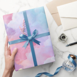 Papel De Regalo Pastel Rainbow Soft Cloud Blend Abstract Pattern