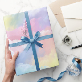 Papel De Regalo Pastel Rainbow Soft Cloud Blend Abstract Pattern