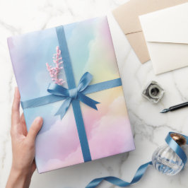 Papel De Regalo Pastel Rainbow Soft Cloud Blend Abstract Pattern