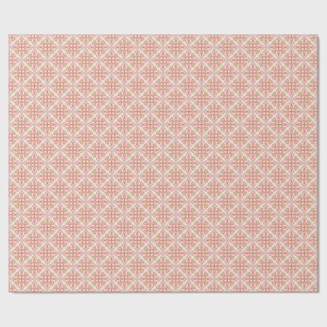Papel De Regalo Pastel Red, Pink, and Green Holiday Wrapping Paper (Superficie plana)