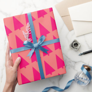 Papel De Regalo Pastel rosa árbol de Navidad suave rosa cálido