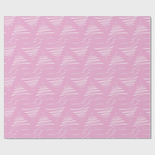 Papel De Regalo Pastel Rosa Merry Christmas Tree