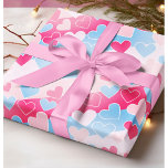 Papel De Regalo Pastel Rubor Bebé Rosa Corazón Azul Amor Romántico<br><div class="desc">El Pastel Rubor Pink Baby Blue Heart Ama El Papel De Envoltura Romántico.</div>