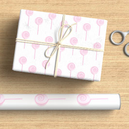 Papel De Regalo Pastel Rubor Rosa Lollipop Cute