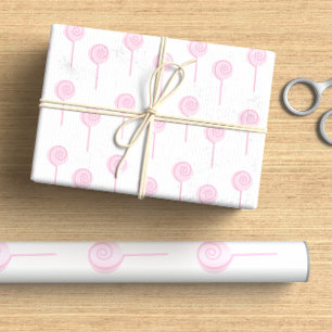 Papel De Regalo Pastel Rubor Rosa Lollipop Cute