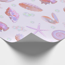 Pastel Seashell & Pearl Ocean Pattern Gift Wrap