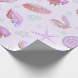 Papel De Regalo Pastel Seashell & Pearl Ocean Pattern Gift Wrap