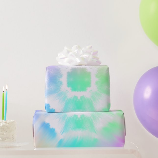 Papel De Regalo Pastel Tie Dye (Regalos de fiesta)