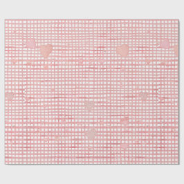 Papel De Regalo Pastel Valentine Gingham Wrapping Paper