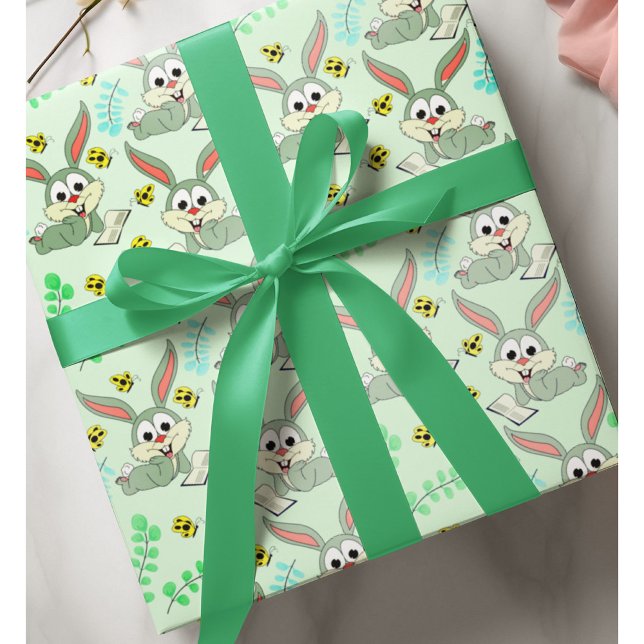 Papel De Regalo Pastel Verde Semana Santa Conejo Conejo Primavera  (Subido por el creador)