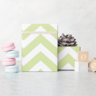 Papel De Regalo Pastel Verde y Blanco Chevron Cumpleaños Boda