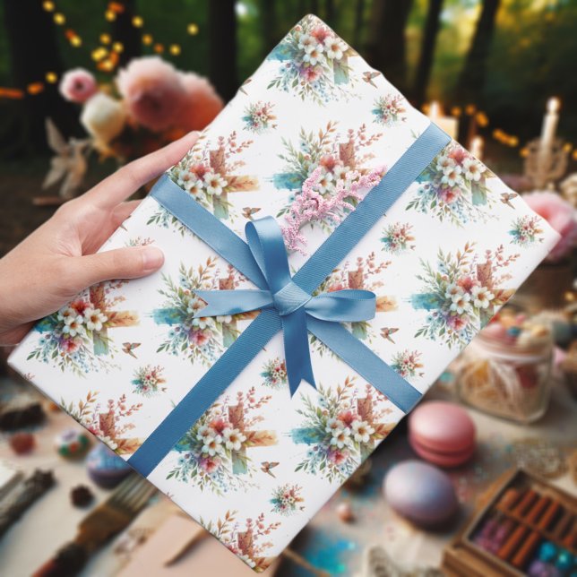 Papel De Regalo Pastel Watercolor Floral Cross Easter (Subido por el creador)