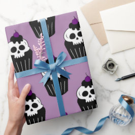 Papel De Regalo Pasteles de Halloween con cráneos para regalos fan