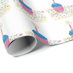 Papel De Regalo Pasteles de velas Estrella de Cumpleaños