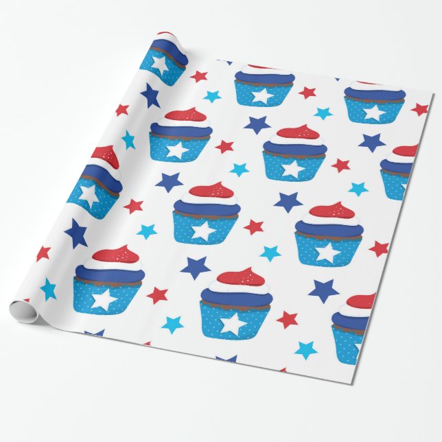 Papel De Regalo Pasteles patrióticos (Desenrollado)