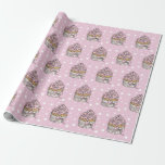 Papel De Regalo Pasteles rosados y plateados Polka Dot<br><div class="desc">Estos pastelitos de bonito rosa y plata se pueden usar para cumpleaños,  duchas de bebé o bodas.</div>