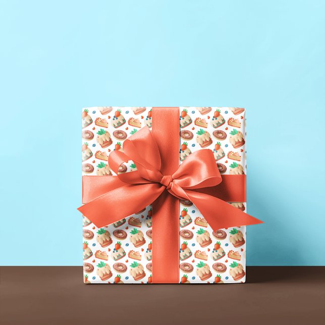 Papel De Regalo Pasteles y donuts de fresa y arándanos (Subido por el creador)