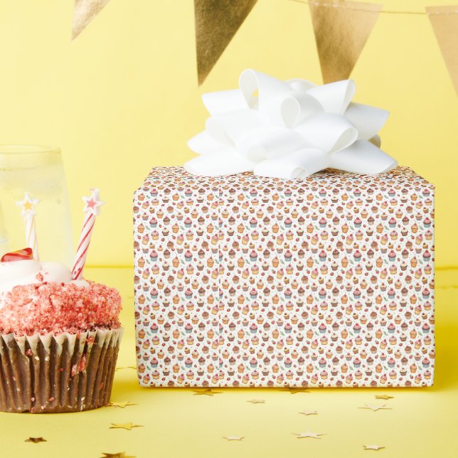 Papel De Regalo Pasteles y fresas (Fiesta de cumpleaños )