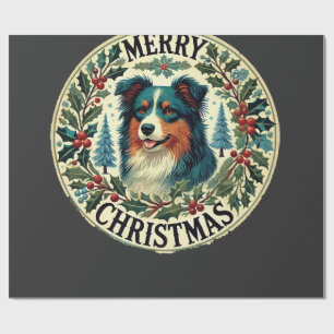 Papel De Regalo Pastor australiano de Navidad