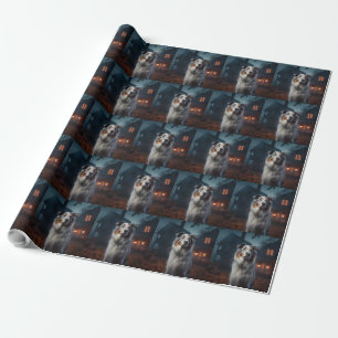 Papel De Regalo Pastor australiano Halloween Scary