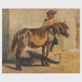 Papel De Regalo Pastor con caballo (equino)