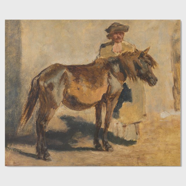 Papel De Regalo Pastor con caballo (equino) (Superficie plana)
