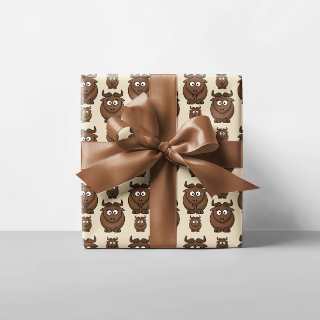 Papel De Regalo Pastor de Wildebeests (Herd of Wildebeests Wrapping Paper)