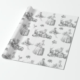 Papel De Regalo Pastoral Vintage francés de oveja pastora Lady Cra