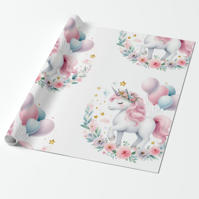 Papel De Regalo Pastrl Unicorn (Desenrollado)