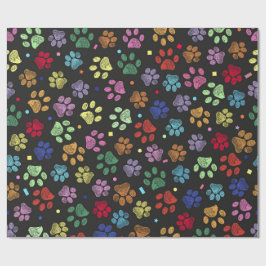 Papel De Regalo Pata colorida con puntos y estrellas