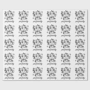 Papel De Regalo Pata de perro floral apta para mascotas