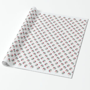 Papel De Regalo Patas de Bichon Frise Santa