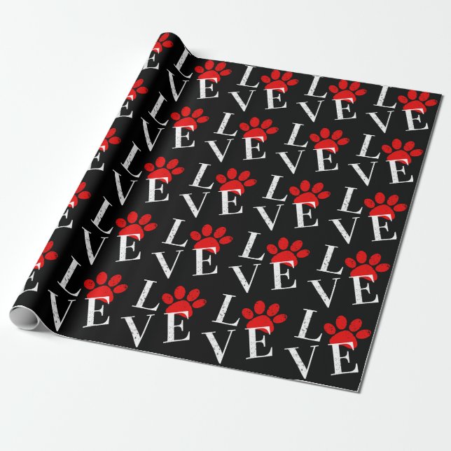 PAPEL DE REGALO PATAS DE PERRO AMOR MODERNO  (Desenrollado)