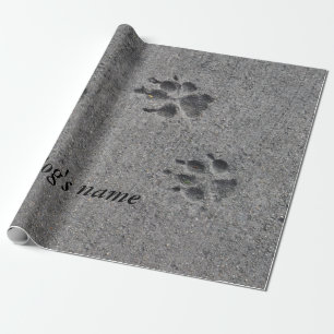 Papel De Regalo Patas del mascota en el cemento - siempre allí
