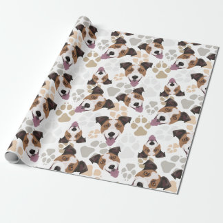 Papel De Regalo Patas Jack Russell Terrier del perro del modelo