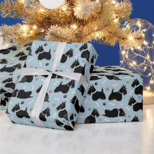 Papel De Regalo Patas y huesos del territorio escocés negro