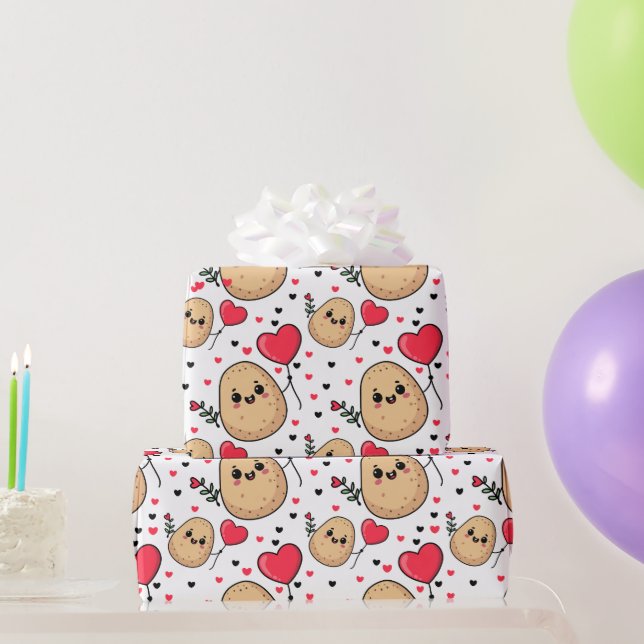 Papel De Regalo Patata Romántica de San Valentín (Regalos de fiesta)