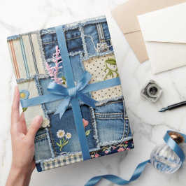 Papel De Regalo Patchwork Denim