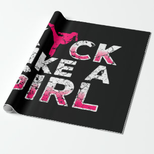 Papel De Regalo Pateo Como Un Chica Karate Kickboxing