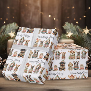 Papel De Regalo Patéticamente Feliz Navidad a Mascotas de gatos de