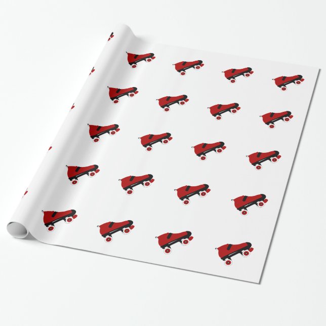 Papel De Regalo patín derby de roller de quad rojo (Desenrollado)